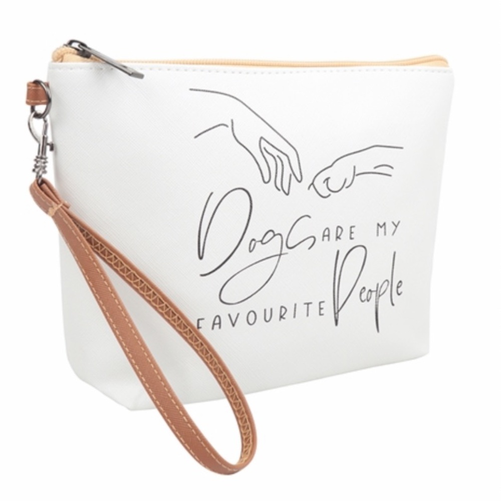 “Dogs Are My Favorite People” Graphic Zippered Wristlet Bag
